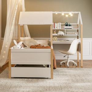 90 x 200 cm cama infantil con protección anticaída y somier…