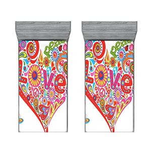 ABAKUHAUS Hippie Sábana Elastizada Juego de 2, Colorido del…