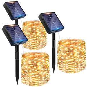 Peasur Guirnaldas Luces Exterior Solar - 3-Pack 12 2M/120LE…