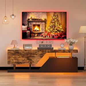 Mueble Bajo para TV 140CM con Iluminación LED - Mesa de TV…
