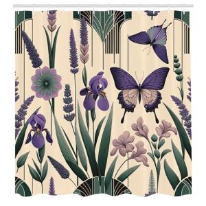 ABAKUHAUS Lavanda Cortina de Baño, Inspiración Moderna de M…