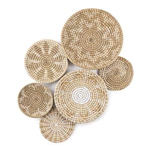 Kubohub Juego de 6 cestas de pared bohemias hechas a mano c…