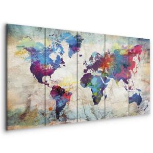 murando - Cuadro en Lienzo Mapamundi 150x60 cm 5 piezas - I…