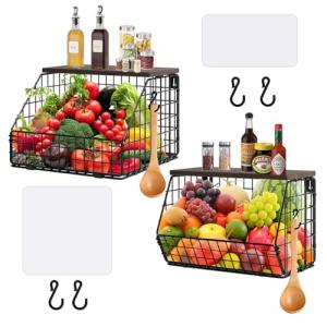 2 Pcs Frutero de Cocina,Cestas Almacenaje Cocina,Organizado…