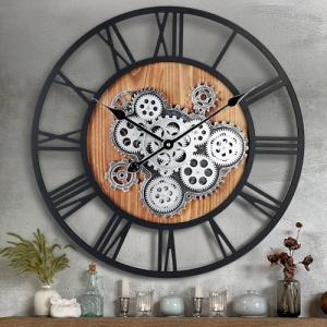 Lafocuse Reloj de Pared Grande Salon Engranajes Giratorios,…