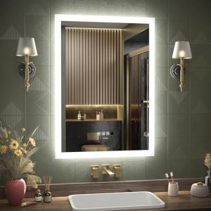 Artforma - Espejos decorativos grande pared con luz LED - art deco