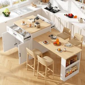 Soweiz Mesa alta extensible con espacio de almacenamiento (…