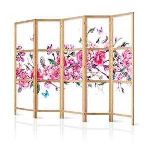 murando - Biombo XXL Flores 225x171 cm 5 Paneles Lienzo de…