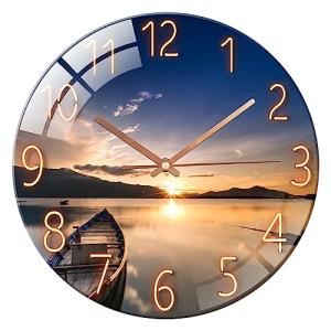 ALEENFOON Relojes de Pared de Vidrio Silencioso Modernos pa…