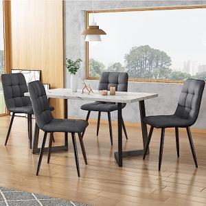 JOROBURO Juego de 4 sillas de comedor de terciopelo, elegan…