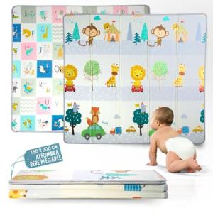 HuBorns - Alfombra Bebe Acolchada Plegable y Reversible con…