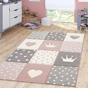 TT Home Alfombra para Niños Color Pastel 3D Lunares Corazón…