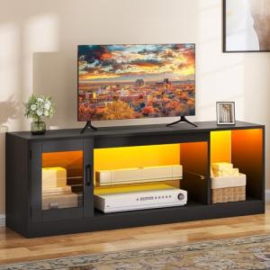 DWVO 148 cm Mueble de TV con Iluminación LED RGB 22 Modos p…