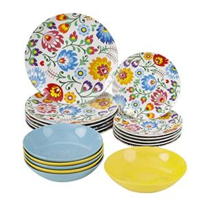 Baroni Home - Juego de platos de 18 piezas en porcelana y g…