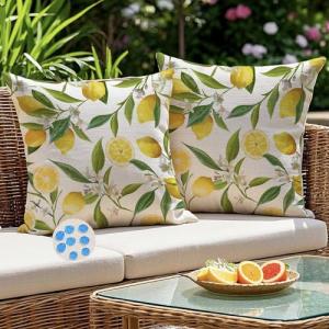 Kiatuniya Funda Cojin Exterior Impermeable 45x45 cm Limón A…