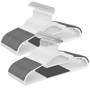 SONGMICS Juego de 50 Perchas, Perchas de Plástico, Antidesl…