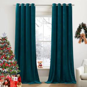 PONY DANCE Cortinas Terciopelo Cortinas Salon 2 Piezas Cort…