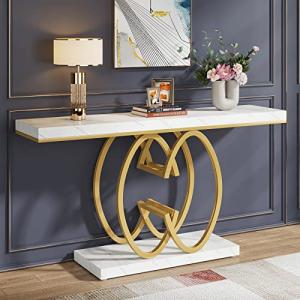 Tribesigns Mesa Consola de 140 cm, Color Dorado, Moderna En…