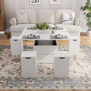 VOWNER Mesa de Centro Elevable, 4 en 1 Mesa de Salón Multif…