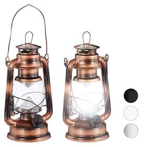Relaxdays 2 Faroles LED, Lámpara Vintage Decorativa, A Pila…