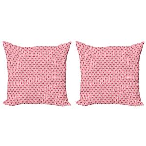 ABAKUHAUS Rosa Set de 2 Fundas para Cojín, Rombo Floral jap…