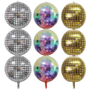 ZYEKIU 9 Piezas Bola Discoteca 4D Globos Dorados Decoracion…