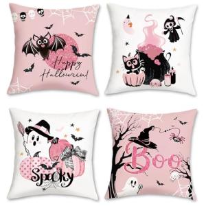 Bonhause Fundas Cojines Halloween 45 x 45 cm Funda de Almoh…