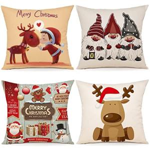 ZWJD Cojines Navidad 40x40 - Juego de 4 Fundas de Cojines D…