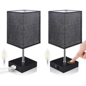 2 Piezas Lámpara de Cabecera, Lámpara de Mesa Táctil Regula…