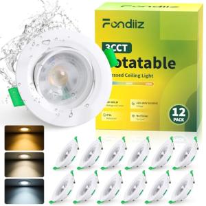 Fondiiz Downlight LED Techo Empotrable Rotable, 5W 480LM Fo…