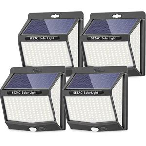 SEZAC Luz Solar Exterior [4 Paquete/3 Modes] 270° Súper Bri…