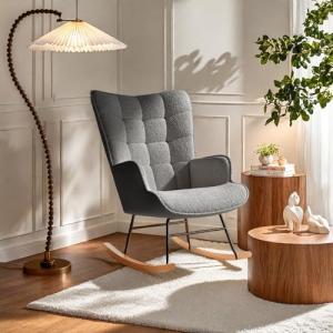 FEEOHOME - Silla mecedora, silla mecedora, silla de lactanc…