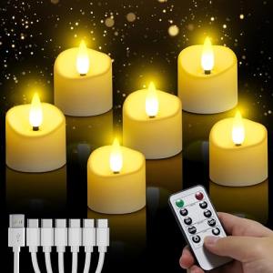 Velas LED recargables con mando a distancia 6 piezas, velas…