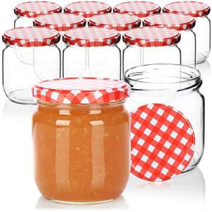 com-four® 12x Tarros de cristal con tapón de rosca a cuadro…