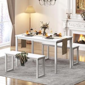 sogesfurniture Juego de comedor de 3 piezas, con mesa de co…