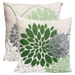 Juego de 2 fundas de almohada decorativas de color verde sa…