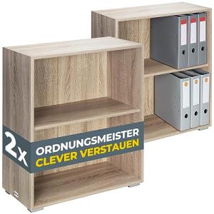 CASARIA® 2X Estanterías Vela 77x60x28cm Roble Altura Regula…