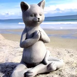 MINGZE Estatua de Buda de Bulldog, Estatuilla de Resina Zen…