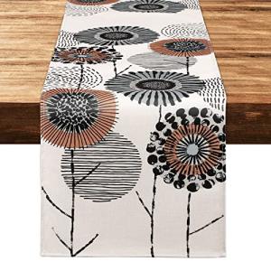 Weldomcor Camino de mesa lavable, 32 x 120 cm, diseño de fl…