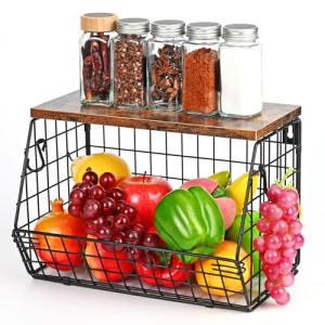 LustLocke Fruteros de Cocina, Cesta de Frutas y Verduras Co…