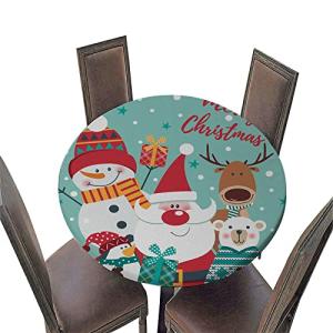 Chickwin Mantel Elastico Ajustable Redondo Navidad, Patrón…