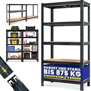 Monzana® Estantería Almacenaje Metálica 875Kg 180x90x40cm C…