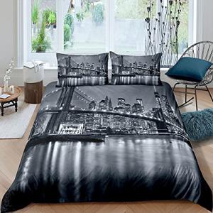 Loussiesd Brooklyn Bridge Duver - Juego de ropa de cama par…