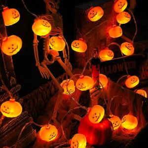 Guirnalda de Luces Calabaza Halloween 3M 20 LED, Luces Deco…