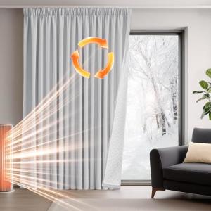 Deconovo Cortinas Opacas Blackout con Volantes, Cortinas Gr…