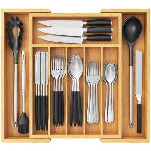 Lifewit Organizador de Cubiertos, Bandeja para Cubiertos Ex…