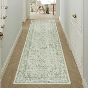 HUGEAR Alfombra Pasillo Larga Verde Alfombras Cocina Lavabl…