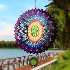 TFANUO Molinillos de viento de mandala 3D de 12 pulgadas, e…