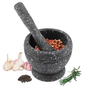 Mortero de Piedra con Maja, Mortero Cocina de Mano con Maza…