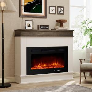 M.C.Haus Chimenea Eléctrica con Repisa de Chimenea, 30"/76C…